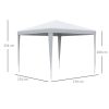 Pavilion pentru gradina/terasa, cadru metalic, pliabil, inaltime reglabila, alb, 2.7×2.7×2-2.54 m