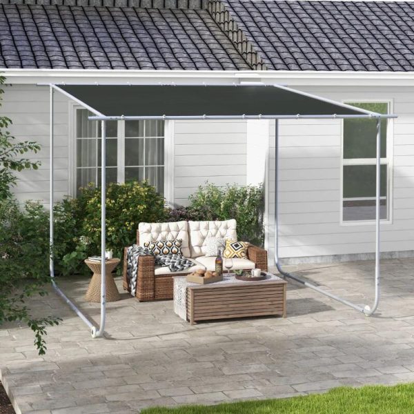 Pavilion pentru gradina/terasa, cu roti, cadru metalic, pliabil, negru, 3.02×3.02×2.5 m