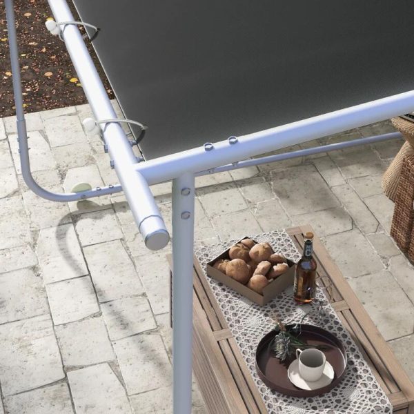 Pavilion pentru gradina/terasa, cu roti, cadru metalic, pliabil, negru, 3.02×3.02×2.5 m