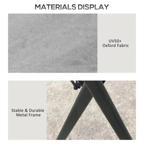 Pavilion/foisor pentru gradina/terasa, pliabil, cu inaltime ajustabila, material Oxford, cadru metalic, plasa insecte, 4 contragreutati, gri, 3.92×3.92×2.83 m