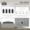 Pavilion/foisor pentru gradina/terasa, pliabil, cu inaltime ajustabila, material Oxford, cadru metalic, plasa insecte, 4 contragreutati, gri, 3.92×3.92×2.83 m