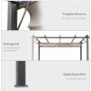 Pergola pentru gradina/terasa, retractabila, cadru aluminiu, gri si maro, 3x3x2.23 m