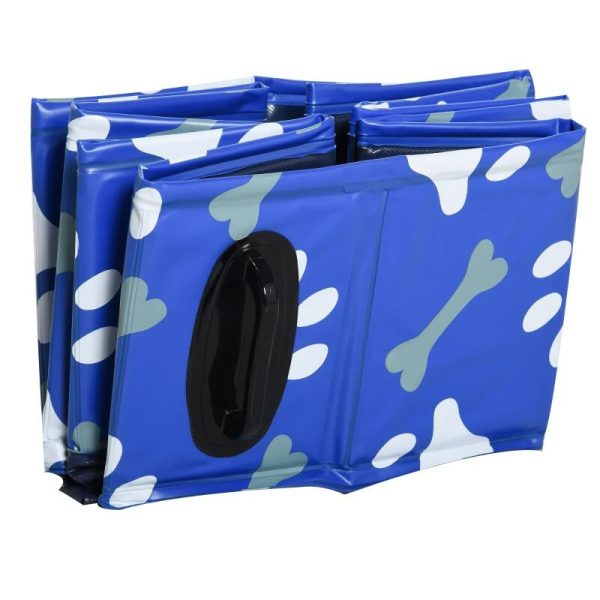 Piscina pentru caini, PVC si panouri din pal, pliabila, albastru, 80×20 cm