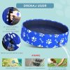 Piscina pentru caini, PVC si panouri din pal, pliabila, albastru, 80×20 cm