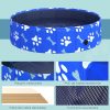 Piscina pentru caini, PVC si panouri din pal, pliabila, albastru, 80×20 cm