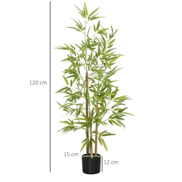 Planta artificiala, bambus cu ghiveci, verde, 15×120 cm