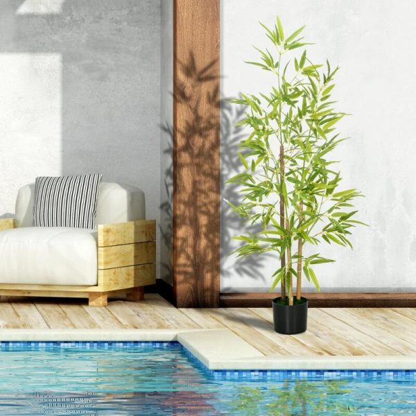 Planta artificiala, bambus cu ghiveci, verde, 15×120 cm