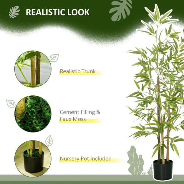 Planta artificiala, bambus cu ghiveci, verde, 15×120 cm