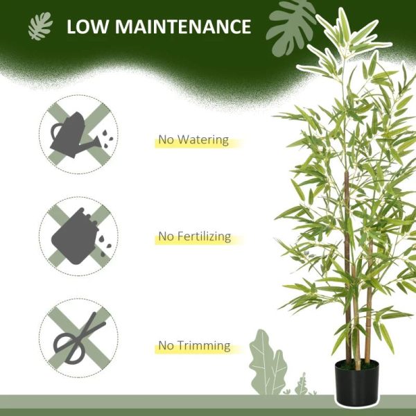 Planta artificiala, bambus cu ghiveci, verde, 15×120 cm