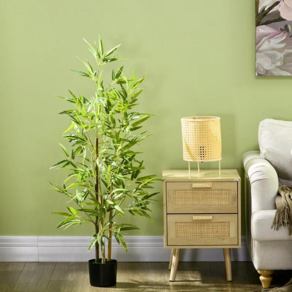 Planta artificiala, bambus cu ghiveci, verde, 15×120 cm