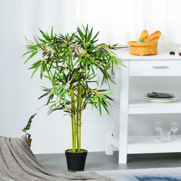 Planta artificiala, bambus cu ghiveci, verde, 16×120 cm