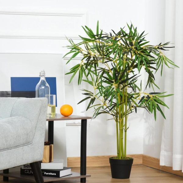 Planta artificiala, bambus cu ghiveci, verde, 16×120 cm
