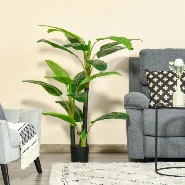 Planta artificiala, bananier cu ghiveci, verde, 150 cm