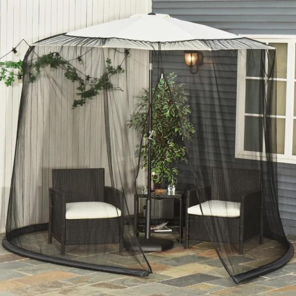 Plasa tantari, muste si alte insecte, pentru umbrela de gradina, material Oxford, negru, 300×230 cm