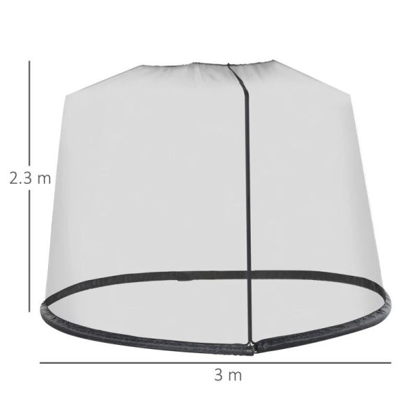 Plasa tantari, muste si alte insecte, pentru umbrela de gradina, material Oxford, negru, 300×230 cm
