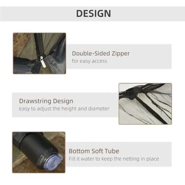 Plasa tantari, muste si alte insecte, pentru umbrela de gradina, material Oxford, negru, 300×230 cm