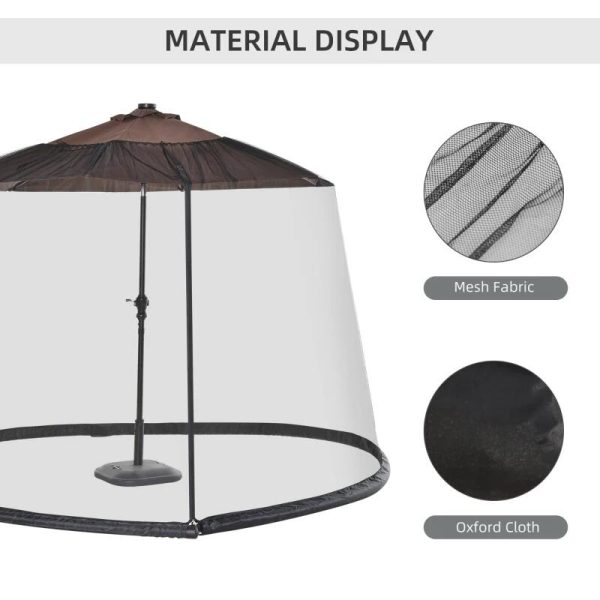 Plasa tantari, muste si alte insecte, pentru umbrela de gradina, material Oxford, negru, 300×230 cm