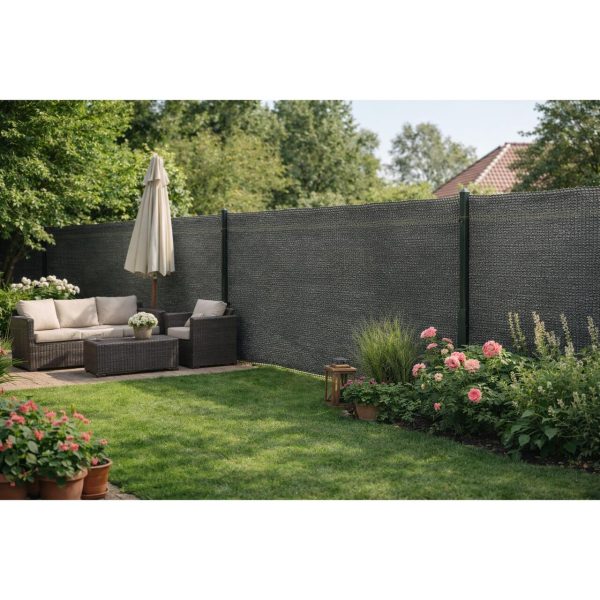 Plasa de umbrire, HDPE, UV, 150 g/mp, grad umbrire 90%, antracit, 1.2x10 m, Strend Pro