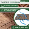 Podea de gradina din plastic, set 9 buc, 31×31 cm, maro inchis, Strend Pro