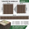 Podea de gradina din plastic, set 9 buc, 31×31 cm, maro inchis, Strend Pro