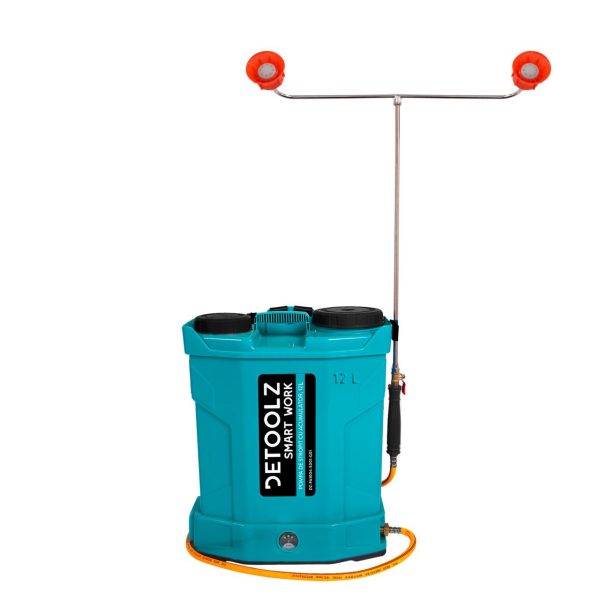 Pulverizator gradina, pompa de stropit, vermorel, Detoolz, electric, pentru spate, cu acumulator 8 Ah, accesorii, 12 L