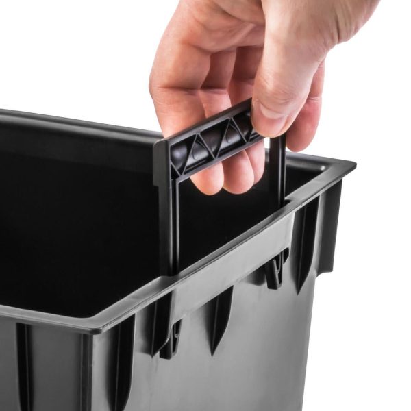 Set 2 ghivece de flori, Rato, imitatie ratan, inalte, 32.5×32.5×61 cm, antracit, Prosperplast