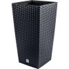 Set 2 ghivece de flori, Rato, imitatie ratan, inalte, 32.5×32.5×61 cm, antracit, Prosperplast