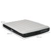 Saltea camping, 2 persoane, gonflabila, cu pompa electrica incorporata, 220-240 V, PVC, gri si negru, 203x152x30 cm