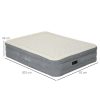 Saltea camping, gonflabila, cu pompa electrica incorporata, 220-240 V, PVC, gri si bej, 203x92x46 cm