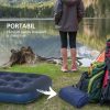 Saltea camping, gonflabila, cu pompa manuala inclusa, PVC, bluemarin, 191x73x22 cm