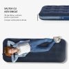 Saltea camping, gonflabila, cu pompa manuala inclusa, PVC, bluemarin, 191x73x22 cm