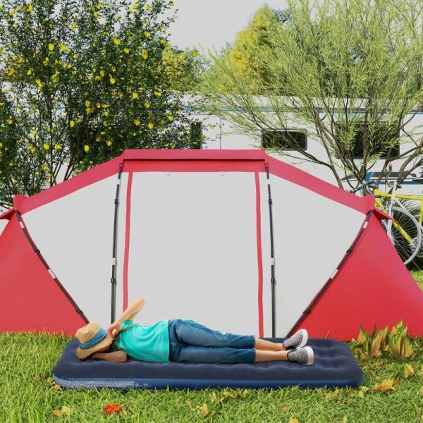 Saltea camping, gonflabila, cu pompa manuala inclusa, PVC, bluemarin, 191x73x22 cm