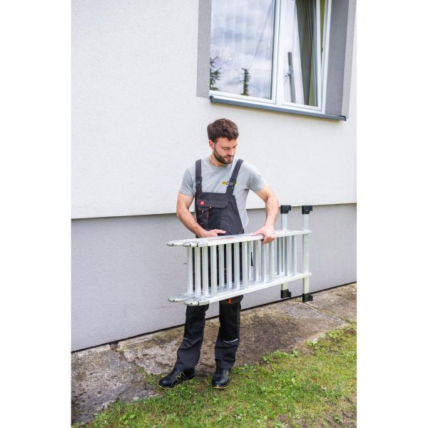 Scara aluminiu, multifunctionala, rabatabila, 4 tronsoane, 4 trepte, max 125 kg, 1.18-4.46 m