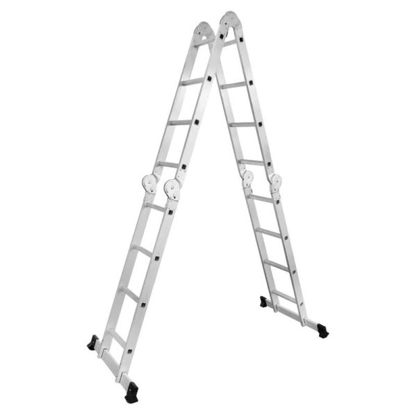 Scara aluminiu, multifunctionala, rabatabila, 4 tronsoane, 4 trepte, max 125 kg, 1.18-4.46 m