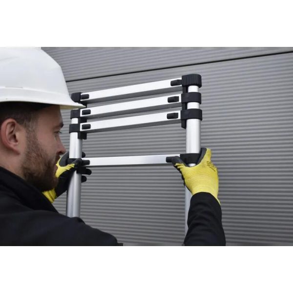 Scara aluminiu telescopica, Drabest, 9 trepte, max 125 kg, 0.88-2.6 m