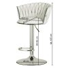 Scaun de bucatarie/bar, Artool, Mig, rotativ, catifea bej, picior metal auriu, 51x50x84-105 cm