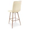 Set 2 scaune de bucatarie/bar, Artool, Libra, catifea bej deschis, picioare metal natur, 52x56x112 cm