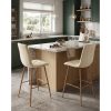 Set 2 scaune de bucatarie/bar, Artool, Libra, catifea bej deschis, picioare metal natur, 52x56x112 cm