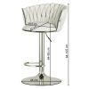 Scaun de bucatarie/bar, Artool, Mig, rotativ, catifea neagra, picior metal auriu, 51x50x84-105 cm