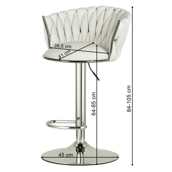 Scaun de bucatarie/bar, Artool, Mig, rotativ, catifea neagra, picior metal auriu, 51x50x84-105 cm