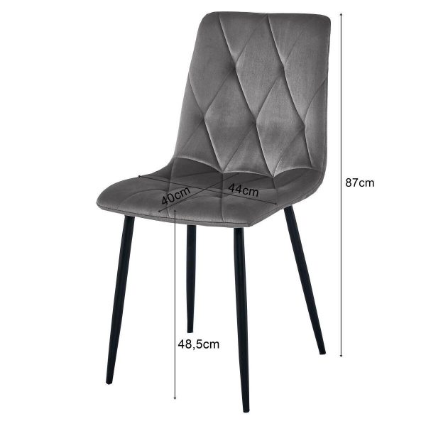 Set 4 scaune bucatarie/living, Artool, Libra, textil maro, picioare metal natur, 44.5×54.5×87 cm