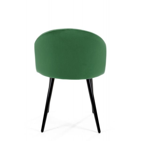 Scaun bucatarie/living, Akord, Brandy, catifea verde, picioare metal negru, 50x54x77 cm