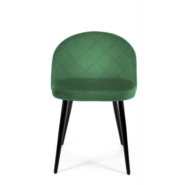 Scaun bucatarie/living, Akord, Brandy, catifea verde, picioare metal negru, 50x54x77 cm