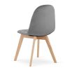 Scaun bucatarie/living, Artool, Bora, catifea gri inchis, picioare lemn natur, 44.5x54x81.5 cm