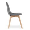 Scaun bucatarie/living, Artool, Bora, catifea gri inchis, picioare lemn natur, 44.5x54x81.5 cm