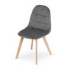 Scaun bucatarie/living, Artool, Bora, catifea gri inchis, picioare lemn natur, 44.5x54x81.5 cm