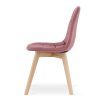 Scaun bucatarie/living, Artool, Bora, catifea roz inchis, picioare lemn natur, 44.5x54x81.5 cm