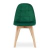 Scaun bucatarie/living, Artool, Bora, catifea verde, picioare lemn natur, 44.5x54x81.5 cm