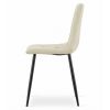Scaun bucatarie/living, Artool, Kara, catifea bej, picioare metal negru, 45x50.5x87 cm