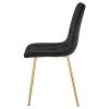 Scaun bucatarie/living, Artool, Libra, catifea neagra, picioare metal auriu, 45x54x86.5 cm